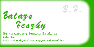 balazs heszky business card